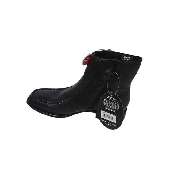 Laredo Men's Richmond Braided Moc Toe 62040 Western Side Zip Boot Black Size 9D - Picture 6 of 8